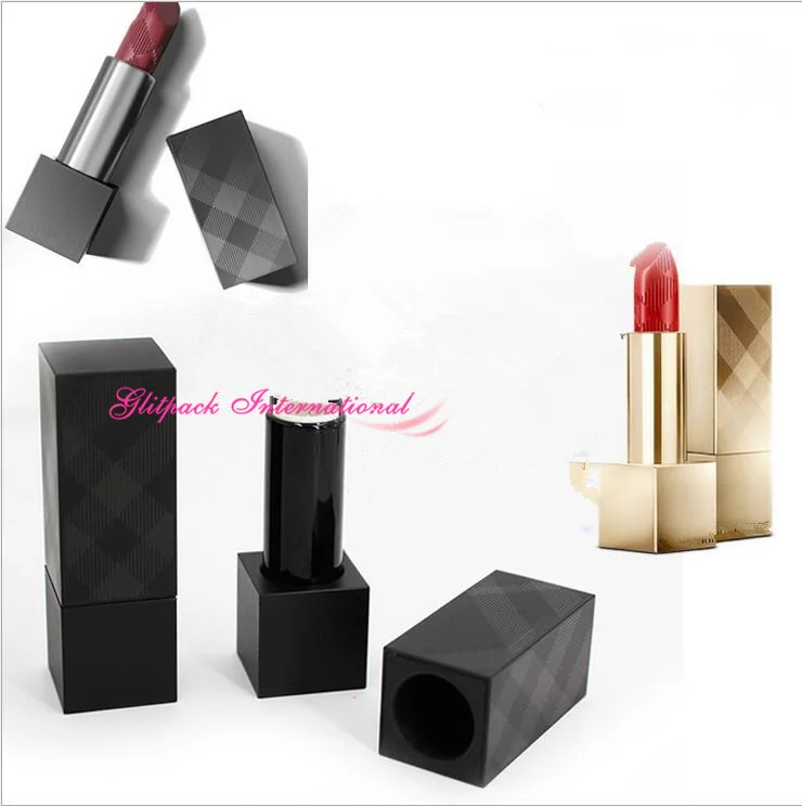 

Presale 100pcs High quality CAMEO Lip Cover Soft Satin Empty Lipstick 3.5g Black Plastic Lipstick Tubes w/ Magnetic Cap 12.1mm