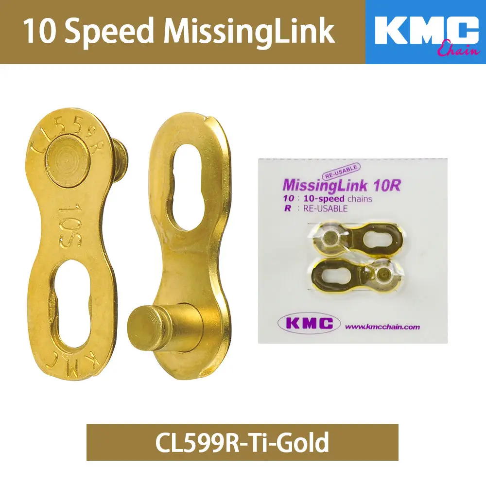 KMC Missing Link bike Chain Chrome Gold For MTB Road Bike Deraillur System 6/7 8/9/10/11 Speed - Цвет: KMC-CL599R Gold