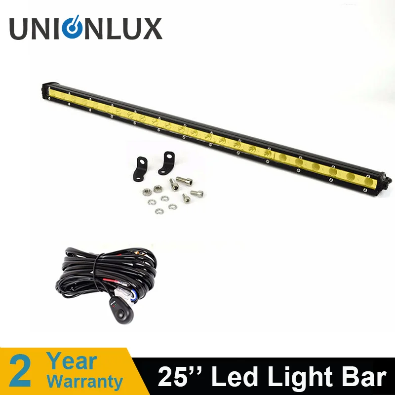 25inch 120W Amber Offroad Led Light Bar 12v 24v Driving Lamp Spot Beam for Truck Tractor Car ATV SUV 4X4 4WD With Wiring Kit | Автомобили