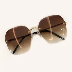 Высокое качество без оправы квадратный солнцезащитные очки для женщин мужские 2019 модные роскошные брендовая Дизайнерская обувь Óculos De Sol