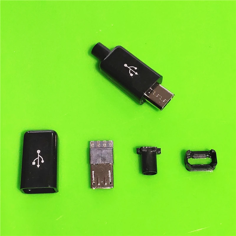 10 шт./лот YT2153 Micro USB 4Pin штекер разъема Черный/Белый Сварочные данные OTG интерфейс линии DIY кабель для передачи данных Аксессуары