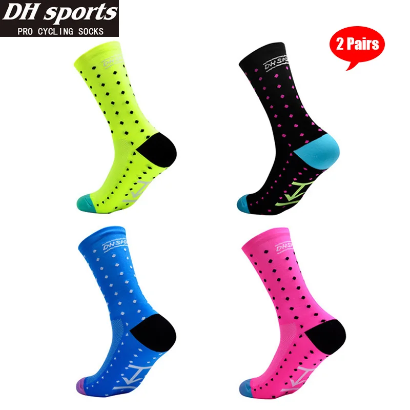 Cycling Socks Mens Women Sports Knee Socks Compression Breathable Running Bike 