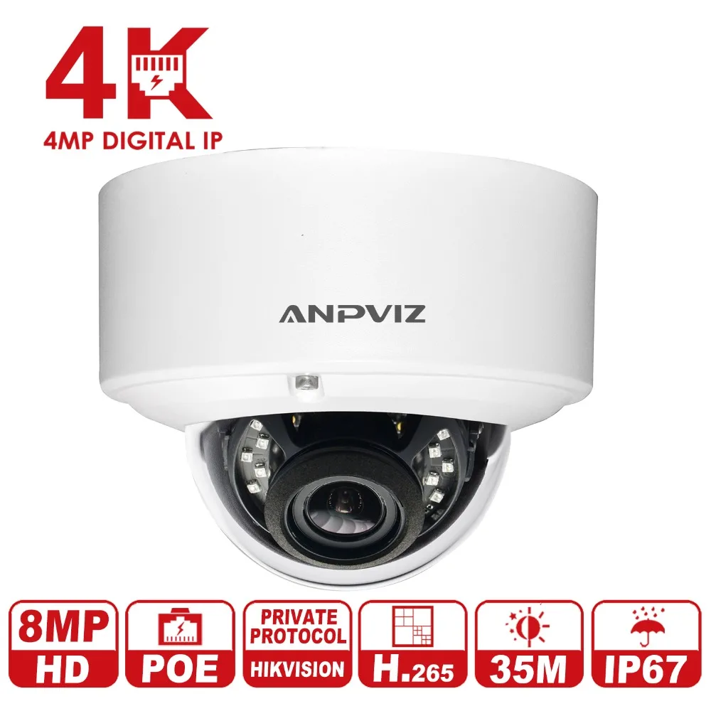 

Anpviz HD 8MP IP Camera with Hikvision protocol 4K Surveillance Security Video Camera H.265 IR Day & Night vision