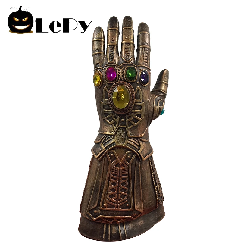 

LePy 2018 Movie Avengers 3 Infinity War Gauntlet Thanos Gloves Costumes Cosplay Superhero Latex Party Halloween Props