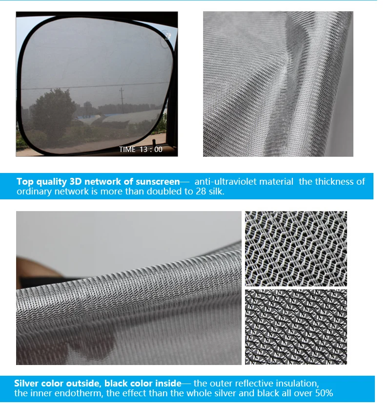 Karcle 6 шт. автомобильные чехлы УФ Защита солнцезащитный козырек Автомобильная Солнцезащитная шторка с серебряным покрытием светоотражающий+ 3D сетчатый козырек защитное покрытие лобового стекла