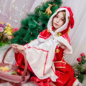 

Game Glory of the king Costume Mage Master Magician Diao Chan Cosplay Christmas Skin Red Dress Skirt Girls Halloween Outfit