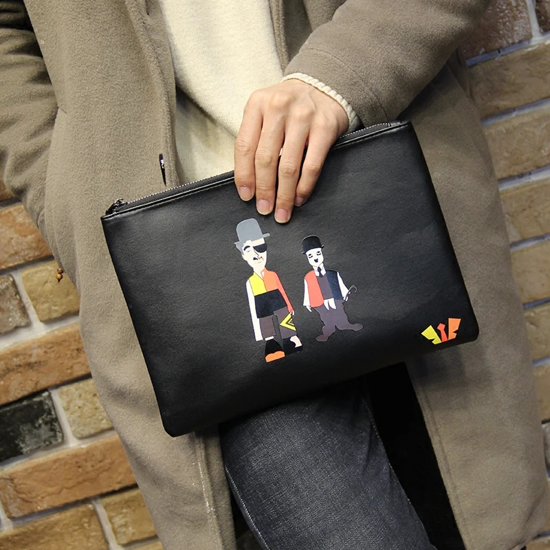 Tidog New Men S Fashion Handbag Printing Cartoon Hand Bag Male Tidog New Men S Fashion Handbag Printing Cartoon Hand Bag Male Korean Tide Clutch On Aliexpress Alibaba Group