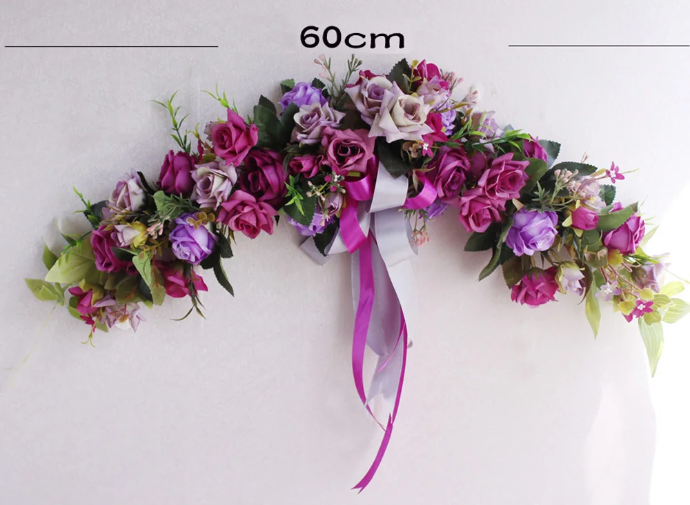 Flone Artificial Flower Garland Rose Peony Flowers Garland Lintel Wall Decorative Flower Door Wreath For Wedding Home Decoration (2)