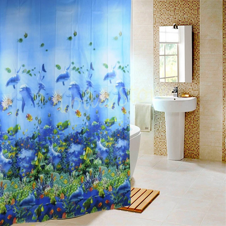 Sealife Waterproof Polyester Bathroom Shower Curtain 150x180 Cm E
