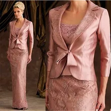 Heißer Verkauf Eine Linie Mutter Der Braut Kleider Mit Jacke Spitze Appliques Party Abendkleider Für Hochzeit