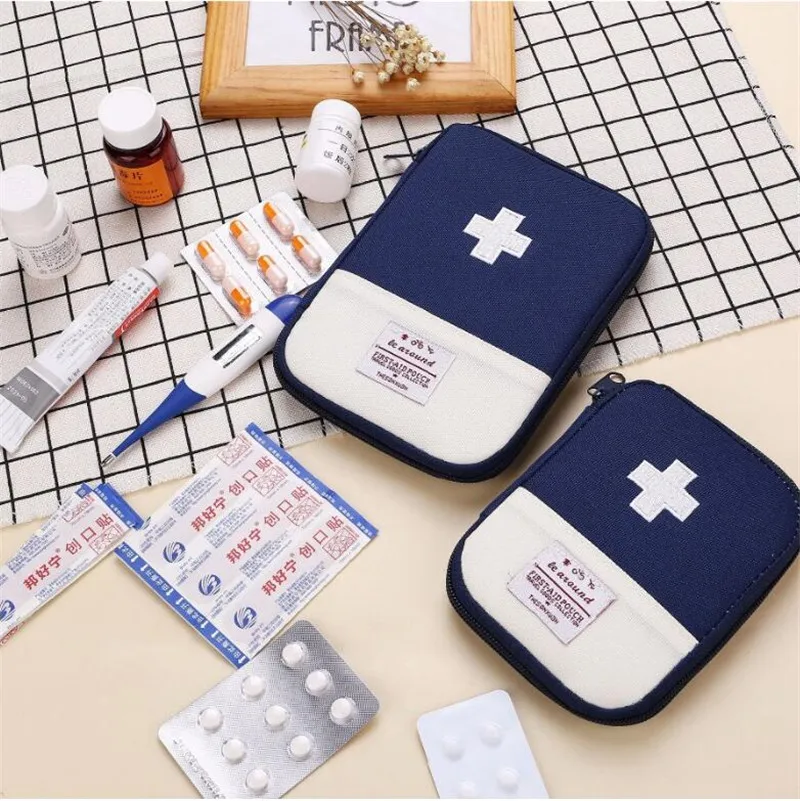 2 Color Outdoor First Aid Kit Bag Travel Mini Medicine Package Emergency Kit Bags Small Medicine Divider Storage Organizer