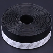 Auto-adesivo weatherstrip silicone porta de borracha tira de vedação janela tira rascunho rolha 25mm/35mm/45mm x 5m preto