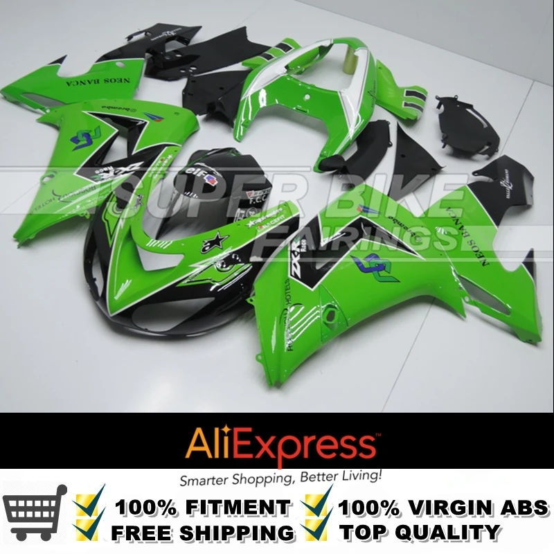 

GREEN Ninja ZX10R 2006 ABS Fairings ZX6R 2007 Body Work For Kawasaki With 100% Fitment