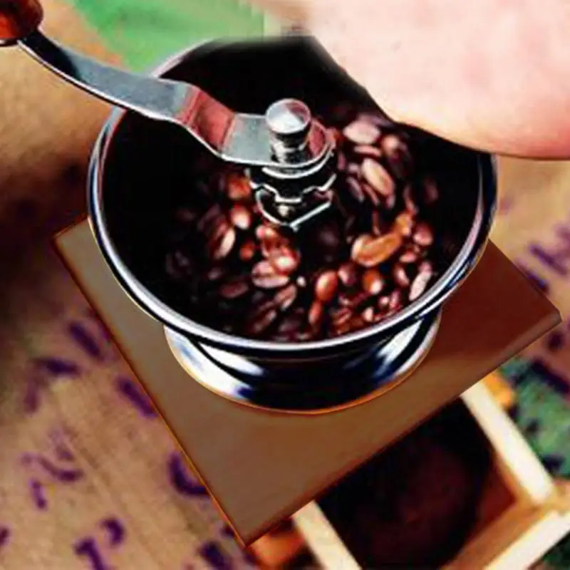 Руководство Кофе Точильщик Ретро дерева стоят Дизайн удобный Кофе Bean мельницы создателя кафе в зернах мясорубку машина Винтаж под старину измельчители