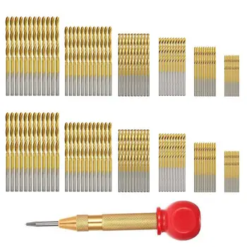 

120 Pcs Twist Drill Set, High Speed Steel Mini Drill Bit And 1 Pcs Automatic Punch, Electric Hand Drill Tool Twist Drill Set