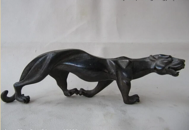 

150401 S0043 Chinese classic Pure Bronze Copper Carved Vicious panther beast Statue discount 30% (C0324)