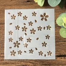 1Pcs 13Cm Plum Bloem Textuur Diy Gelaagdheid Stencils Muur Schilderen Plakboek Kleuring Embossing Album Decoratieve Template