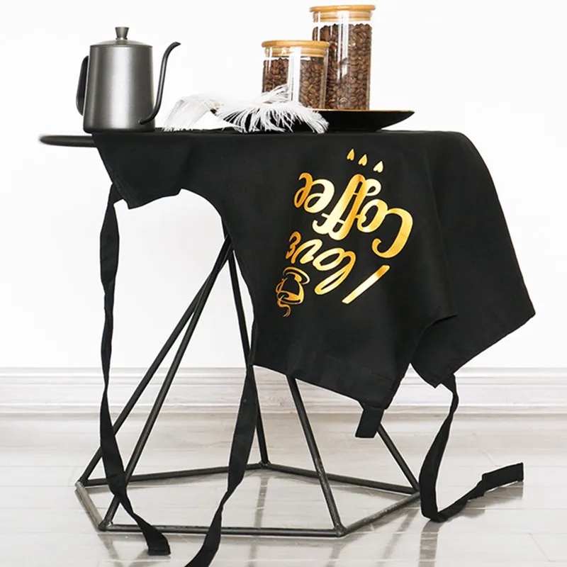 Black Cotton Apron E13-2
