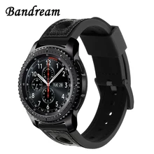 Ремешок для часов из натуральной кожи и силиконовой резины для samsung gear S3 Classic Frontier Amazfit 22 мм ремешок для часов быстросъемный ремешок