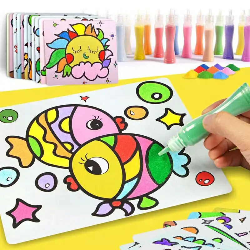 

Color Sand DIY Sand Painting Creative and Funny Toy Craftwork Developmental Toys Parent-child Interaction Gift for Baby and Kid