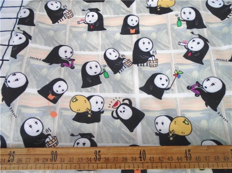 50*140 см с рисунком Безликий из Унесенные призраками DIY ручной работы ткань, холст для пэчворка Ткань Домашний текстиль DIY скатерть для диванов