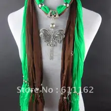 Бесплатный 2013-корейский модный шарф кулон ювелирные украшения ожерелье Женские Симпатичные с кристаллами круглые шарфы с ювелирными изделиями смешанные