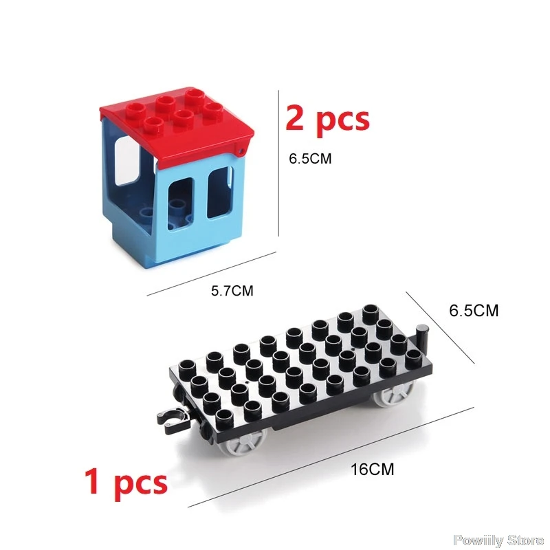 Наборы дорожек для поезда, большие строительные блоки, аксессуары для транспортных средств, сборка железной дороги, Детские интерактивные игрушки, совместимые с Duplo, кирпичи