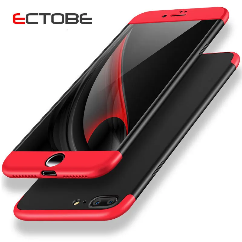 

ECTOBE Luxury Ultra Thin Case For iphone 7 Full Cover Hard PC For iphone 5 5s SE 6 6S 7plus Phone Case Double Dip Armor Cases