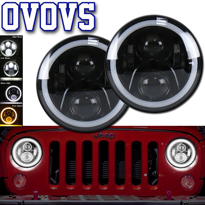 12/24 V 7 &quotКруглый 50 W светодиодные фары для Jeep Wrangler JK YJ Лада Нива 4x4 внедорожных