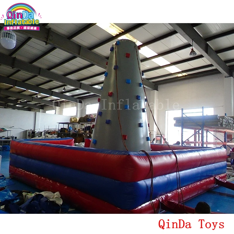 Sport game inflatable tower for climbing,6*6*5m inflatable rock