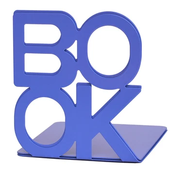 

1 Pair BOOK Alphabet Shaped Metal Bookends Support Holder Home Office Desk Book Rack Stand Book Organizer 140x125x130mm