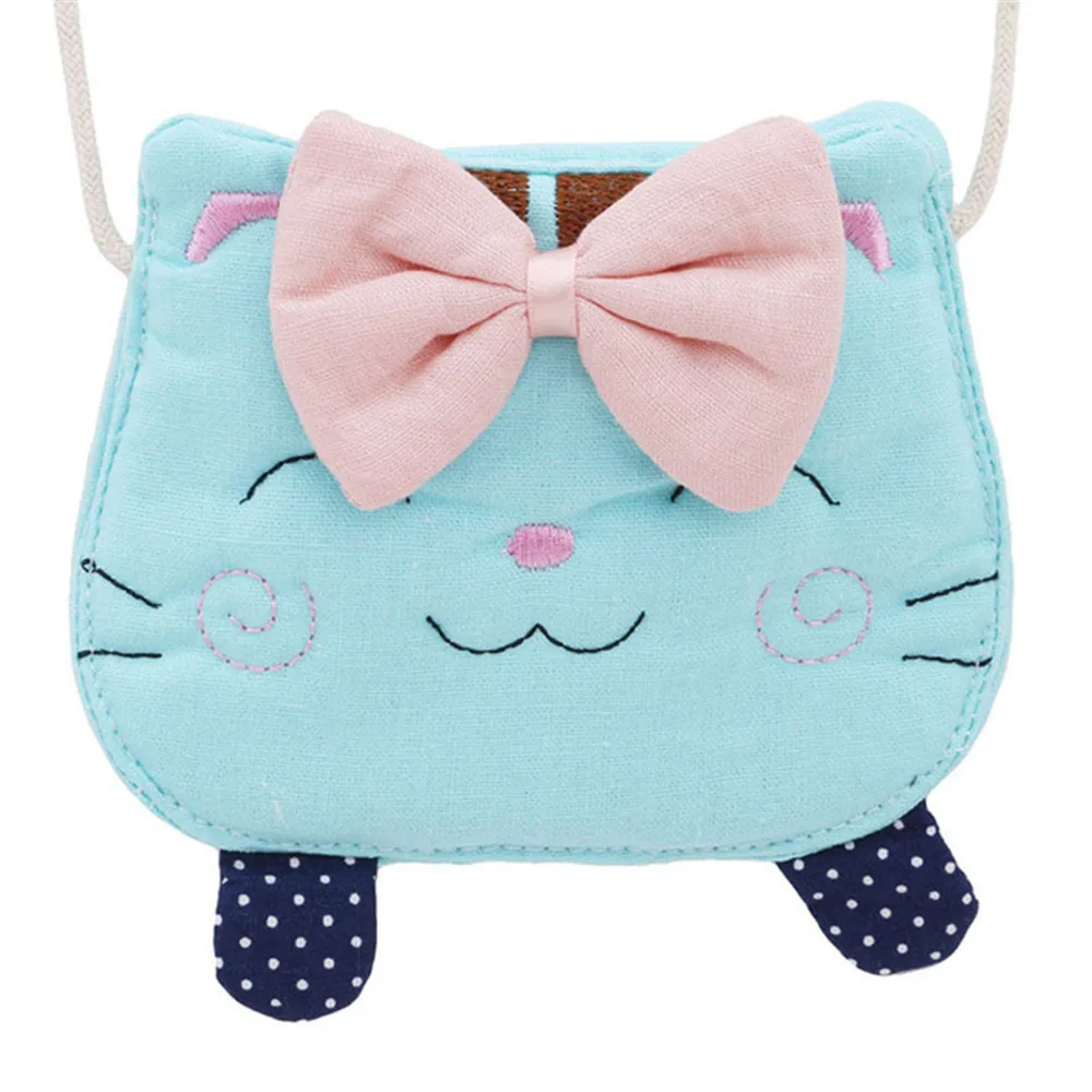 Girls Cute Bow Mini Coin Purse Small Bag Change Wallet Kids Bag Coin Pouch Children Wallet Money Holder Kids Lovely Cat Bags