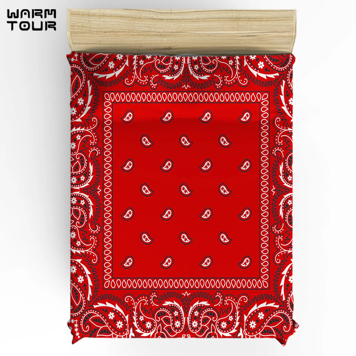 Warmour пододеяльник Пейсли бандана Красный юго западный бохо набор 4 шт постельные