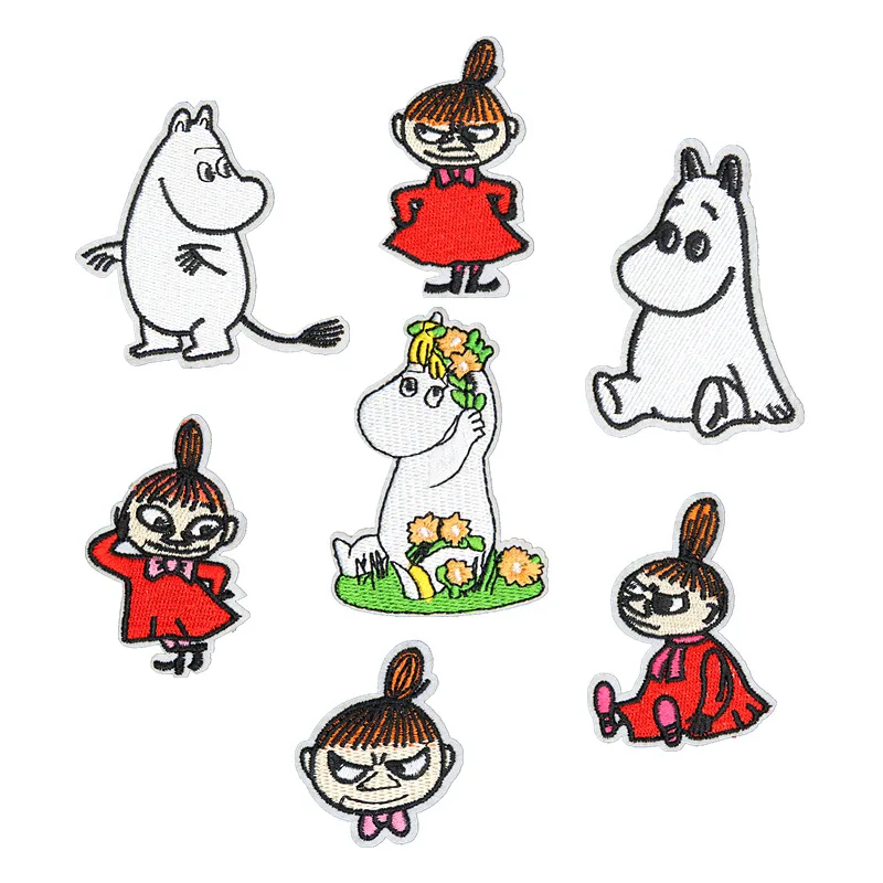 

6pcs Differents Styles Little Girls Parches Embroidery Iron on Patches for Clothing DIY Stickers Appliques