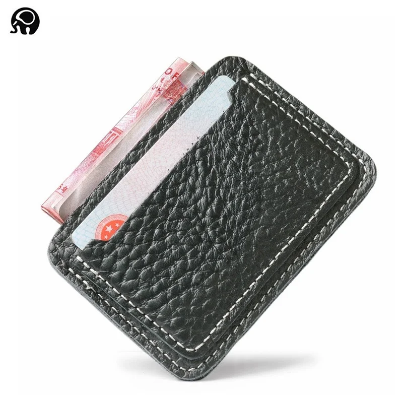 Wholesale Real Leather Credit Card Holder Slim Men Card Wallet Mini Bank Cash Card Case Small ...