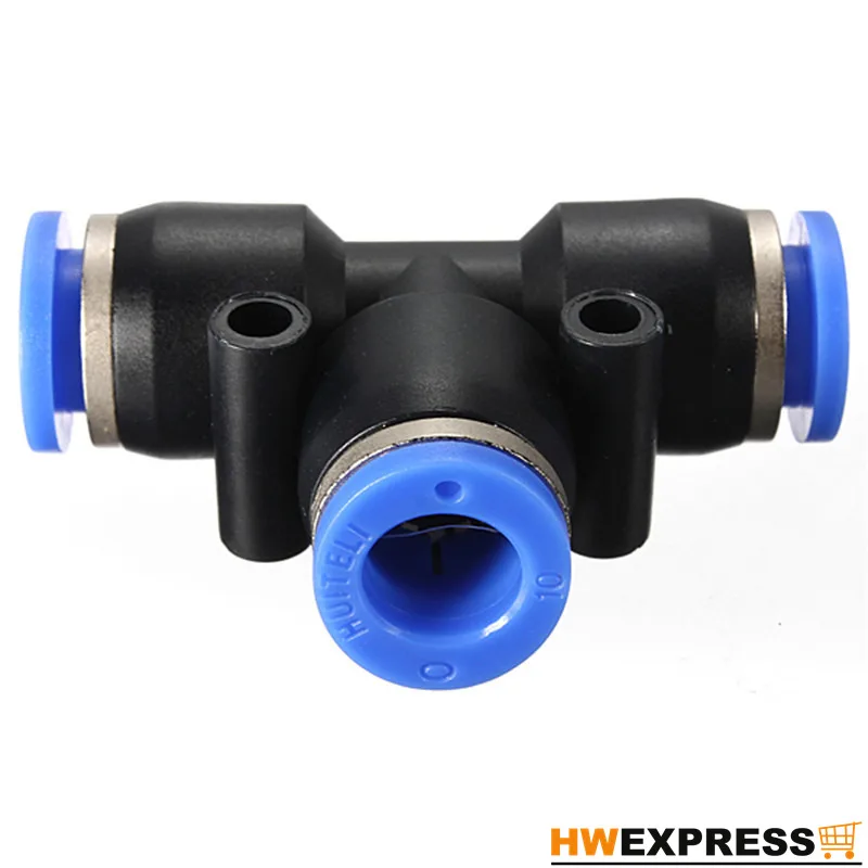 Pneumatic Equal Tee Union Connector Fitting T for 6mm Air//Water Hose Tube
