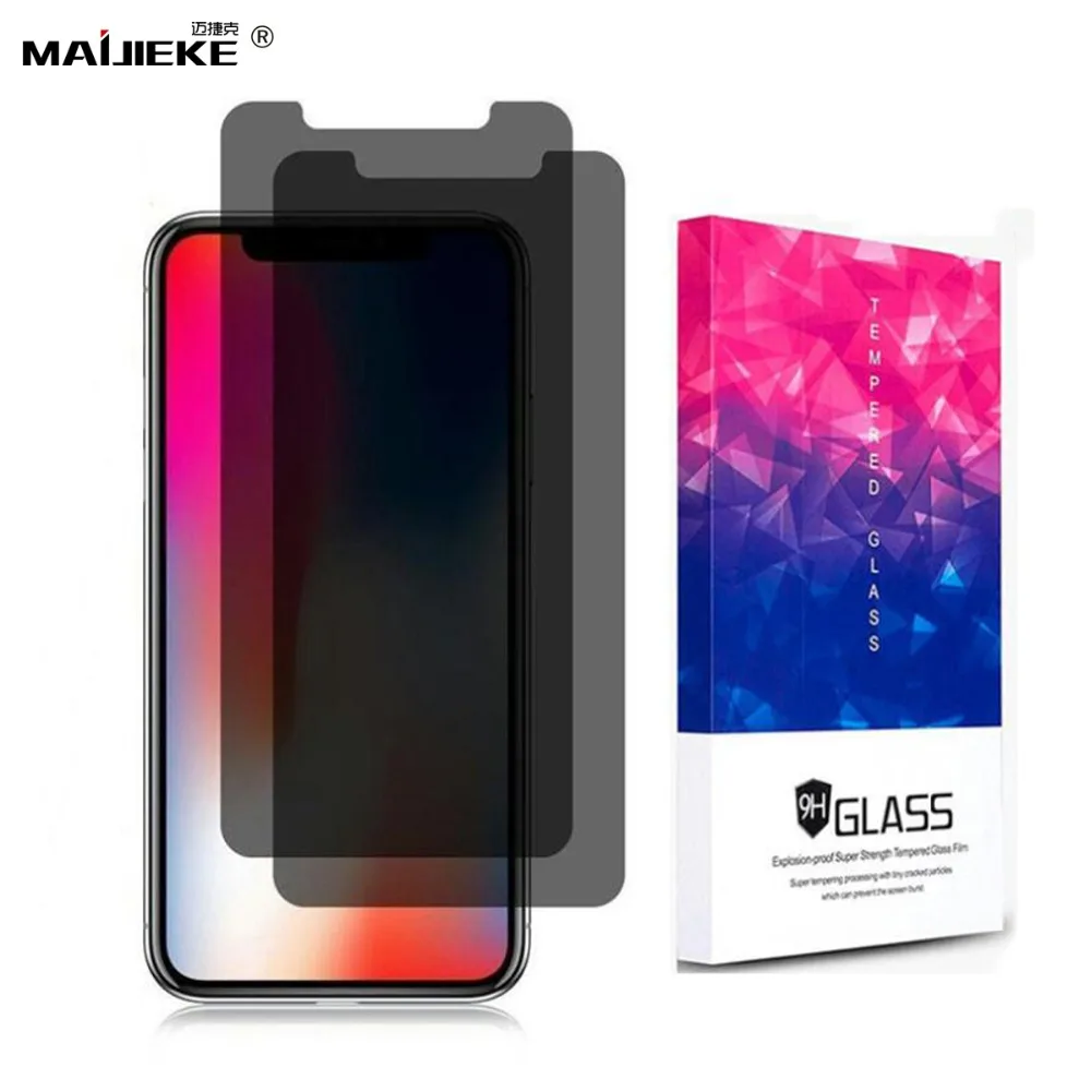 MAIJIEKE 9H антишпионское закаленное стекло для защиты экрана iPhone XS Max XR X 8 7 6s 6 Plus