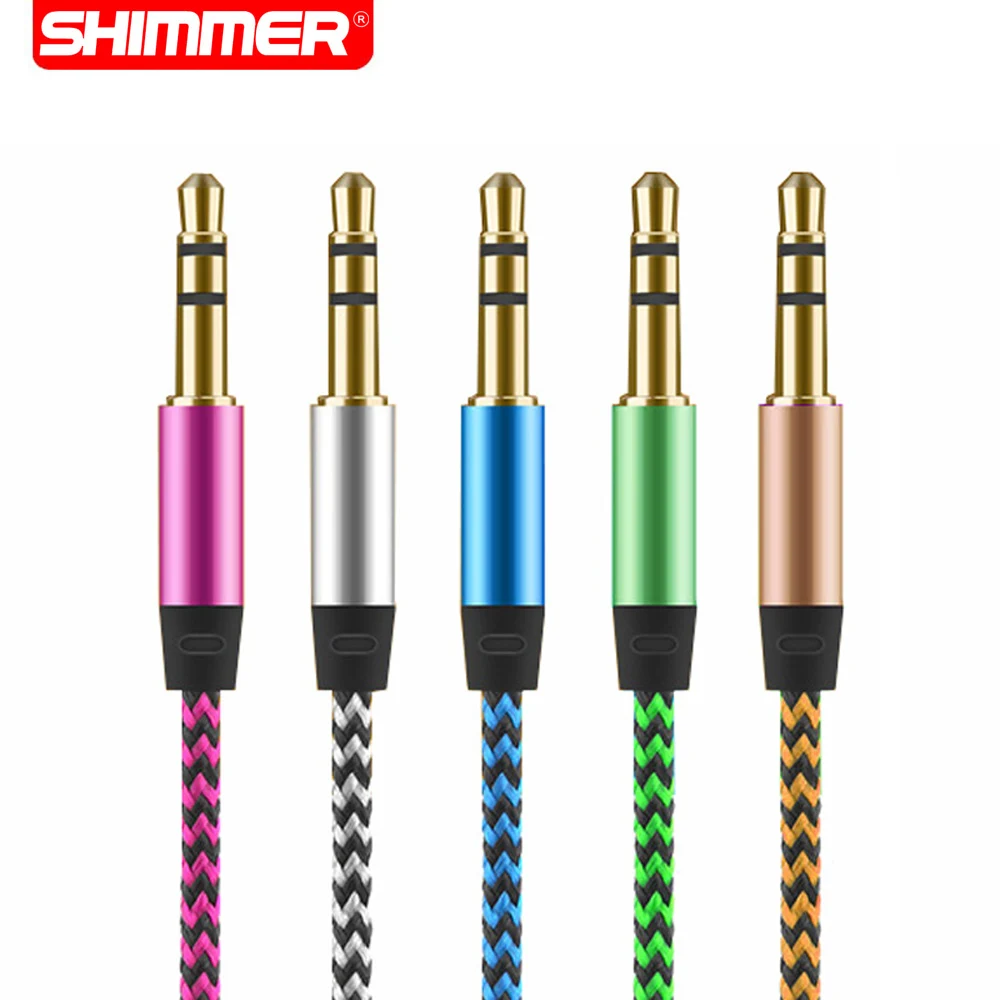Aux Cable Car 3.5mm to 3.5mm Jack Audio Cable Nylon Kabel Male to Male