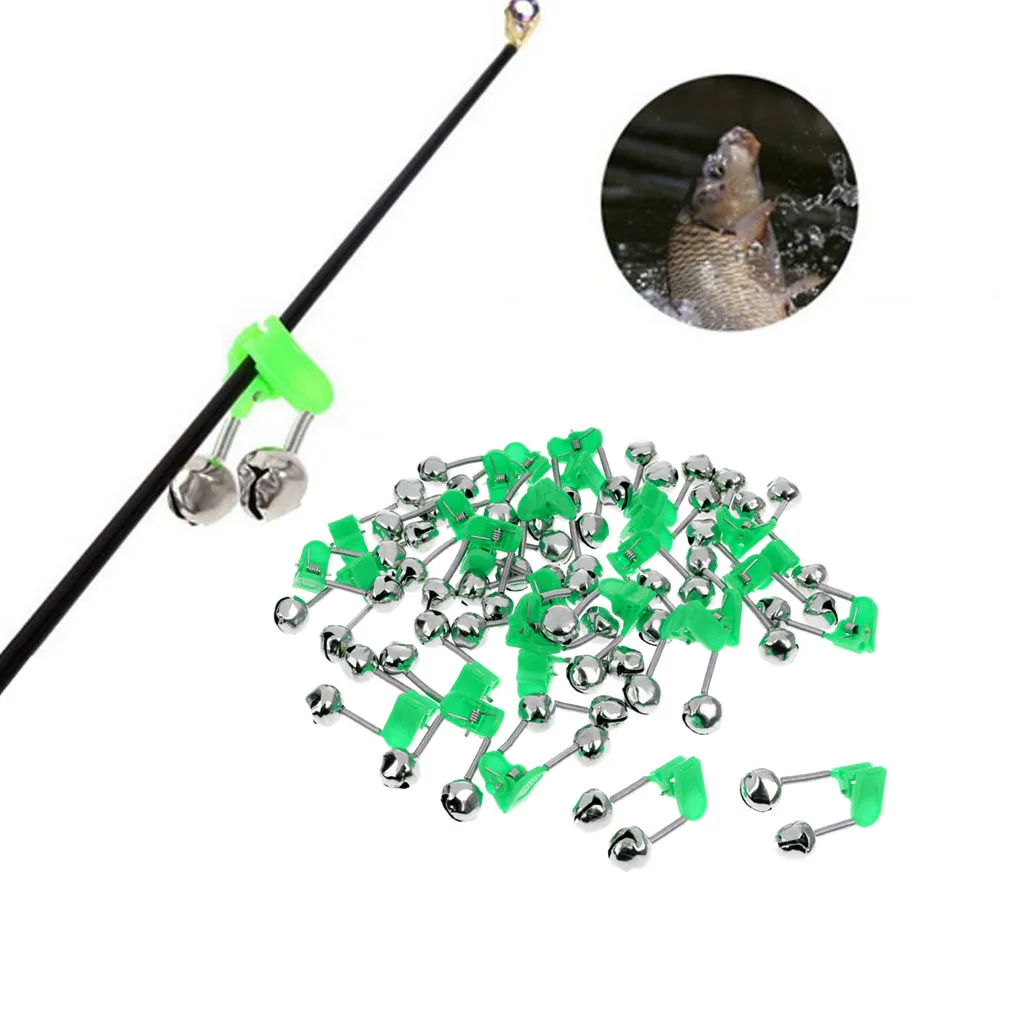 30 PCS Fishing Rod Alarm Clip Style Dual Alert Bells Suitable for All Kinds of Sea Rod Color Random Fishing Accessories
