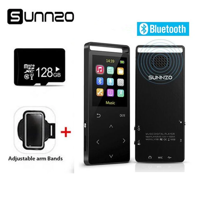 16GB Bluetooth MP3 Player with 128GB Memory Card Support Music, FM