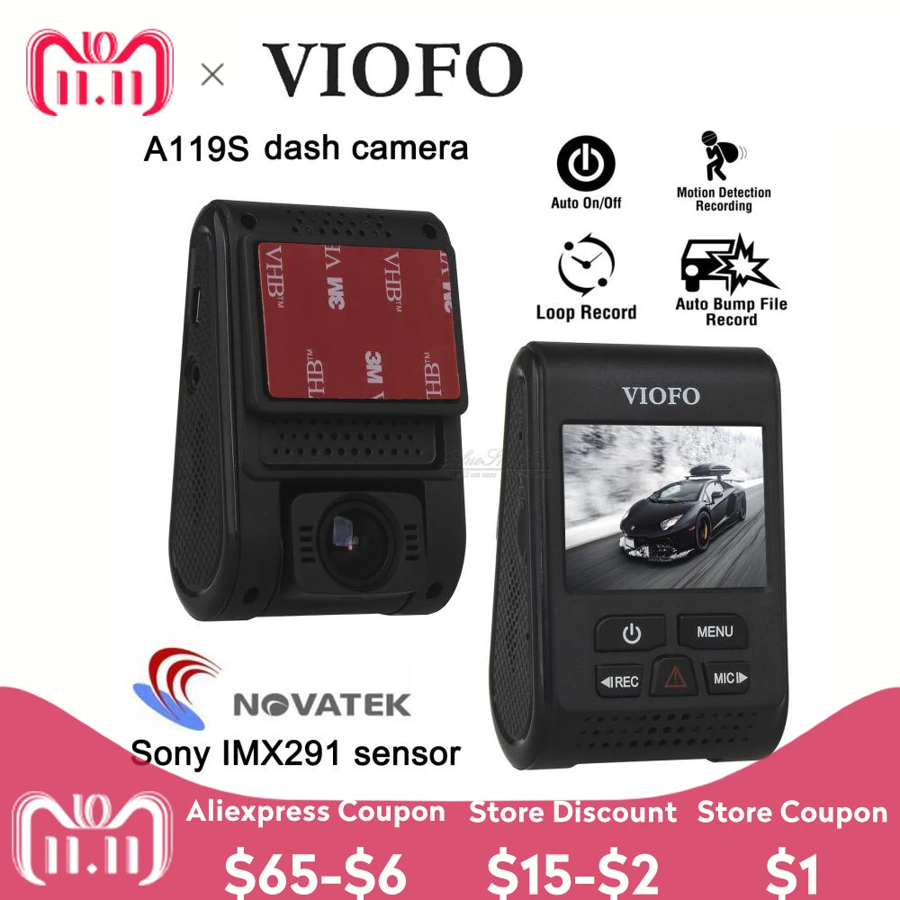 VIOFO Видеорегистраторы для автомобилей A119S Dashcam 1080 P обновлен V2 2 0 &quotсупер