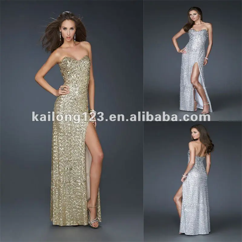 Straight Black and Gold Prom Dresses