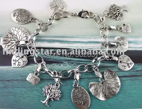 

FREE SHIPPING 5PCS Tibetan silver TREE OF LIFE charm bracelets #20120