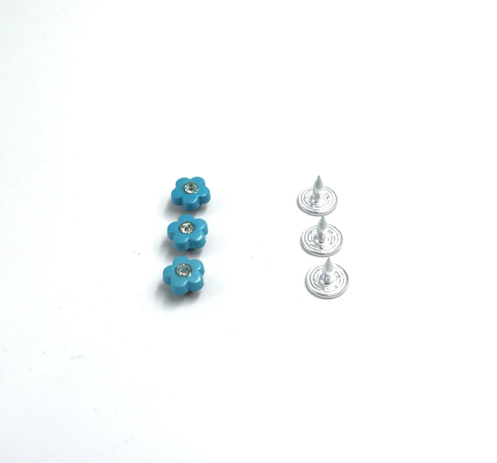 

Rebite 2018 New Arrival Antique Design Rivet blue flower Cap Studs,diy For Leather Crafts Punk Style 100sets