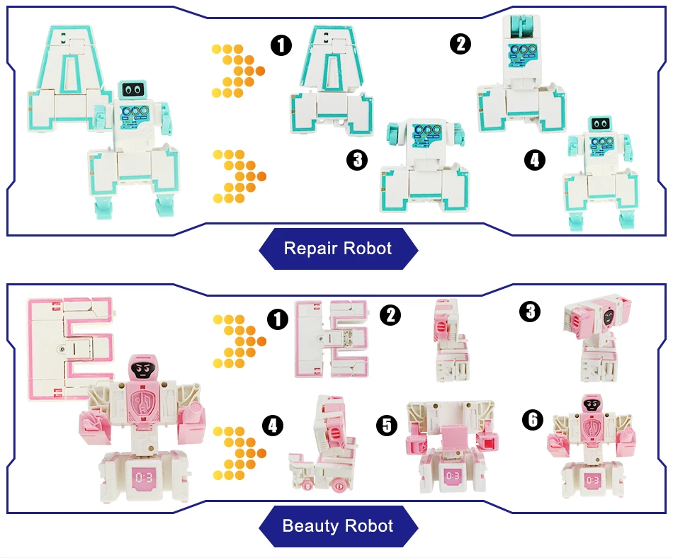 6 шт./компл. русский преобразования Алфавит робот Сборка строительные блоки деформация робот фигурка игрушки для детей, подарок на Рождество