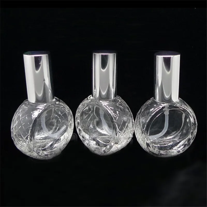 

DHL Free wholesale 100 pcs 10 ML Matte Spray Fine Mist Glass Bottles With Sprayer& BRIGHT Silver spray Glass Perfume Bottle