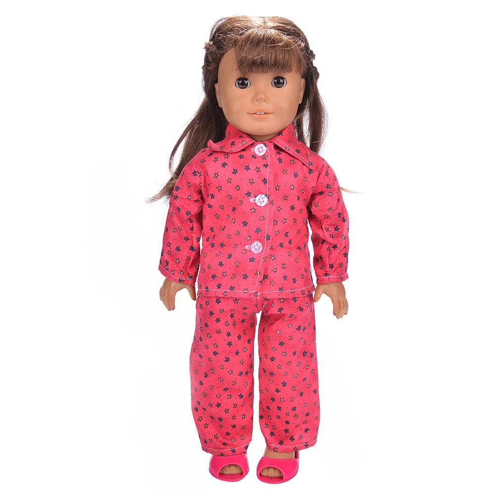 Luckdoll Кардиган пижамы костюм для 18 дюймов и 43 см американских кукол|Куклы| |