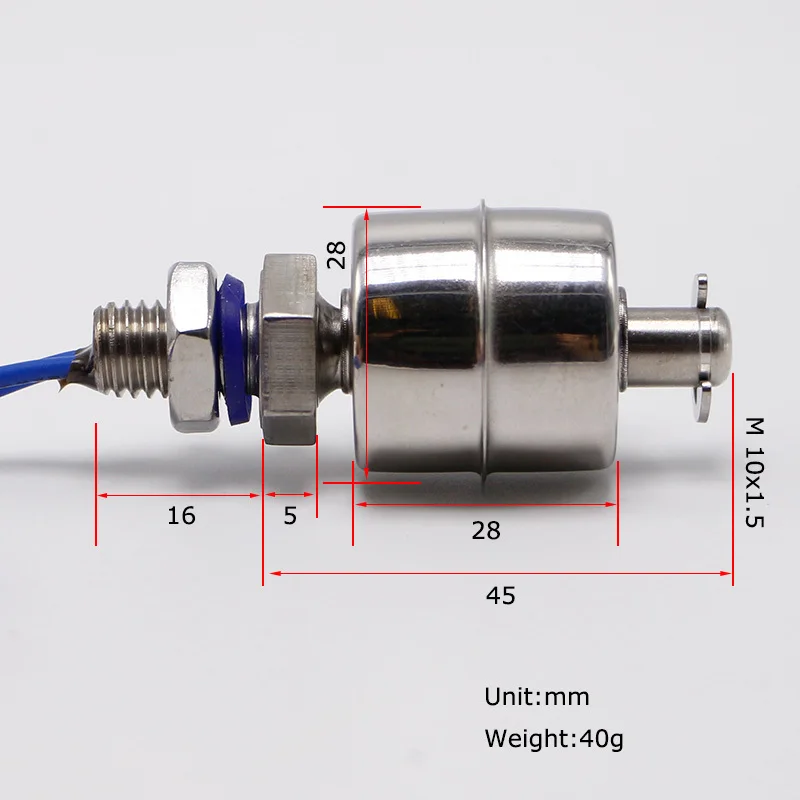 M10* 45 мм 220 В бак датчик уровня воды и жидкости из нержавеющей стали поплавковый выключатель