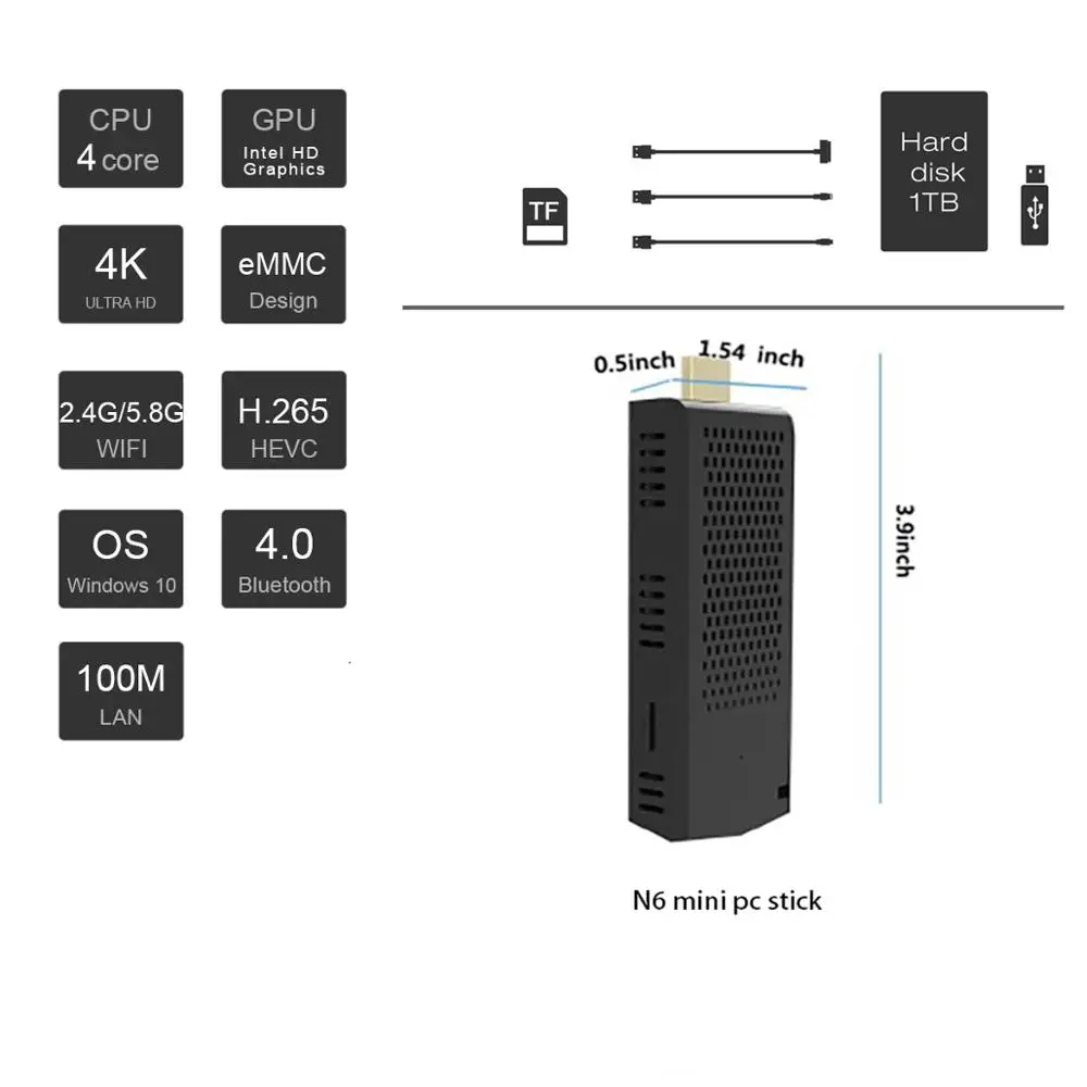 Мини ключ/Флешка для ПК с windows 10 (Cherry trail Z8350 четыре ядра 2 4 ГГц/5 8 ГГц Wi Fi bluetooth USB2.0