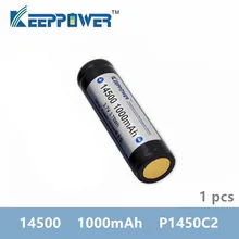 1 шт. KeepPower 14500 1000 мАч 3,7 в 3.70Wh защищенная перезаряжаемая литиевая батарея литий-ионные батареи P1450C2 для фонарика vape